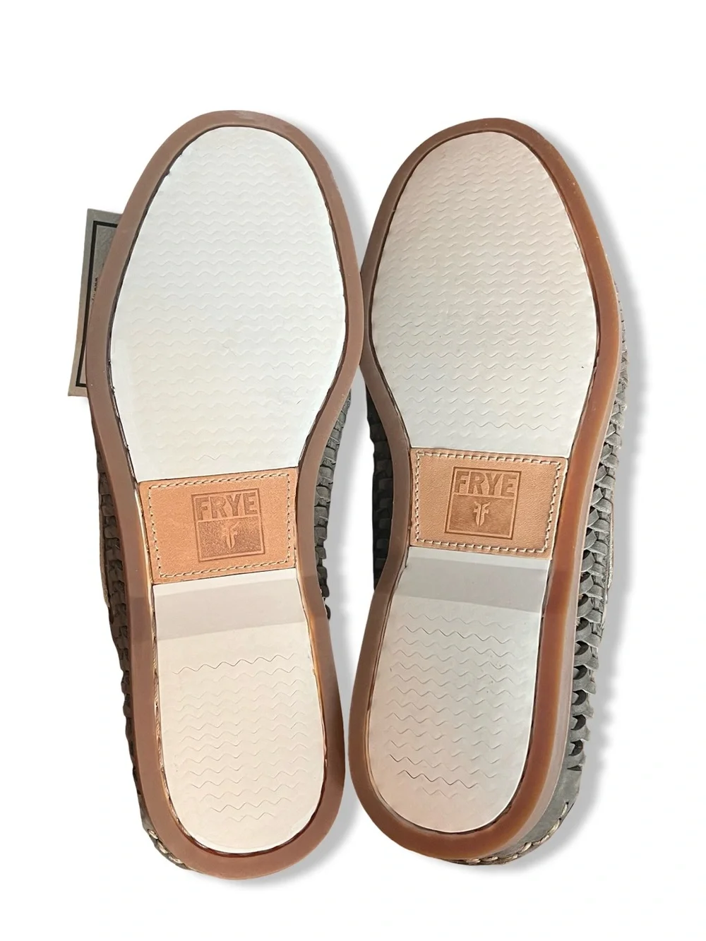 Frye Mens Sully Woven Boat Shoes Leather Loafers Slate Gray NIB Sz. 9